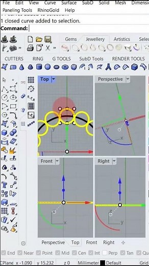 using curves in rhino | array polar command | rhino tutorial |@ 3dingg with creative world