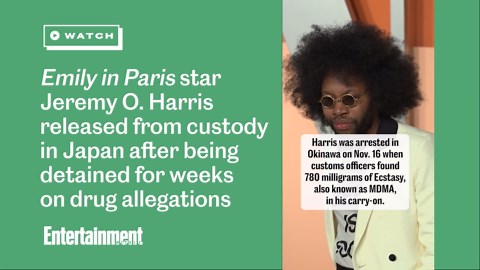 'Emily in Paris' star Jeremy O Harris released from custody in Japan after being detained for weeks on drug allegations