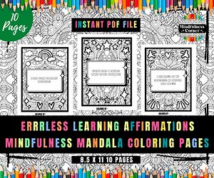 Errorless Learning Encouraging Affirmations Coloring Pages, Door Decorations