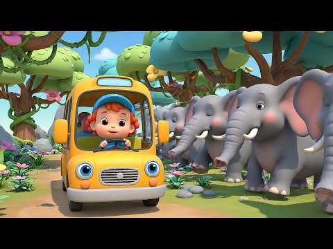 Wheels on the Bus Jungle Safari Ride | Animal Adventure & Nursery Rhymes