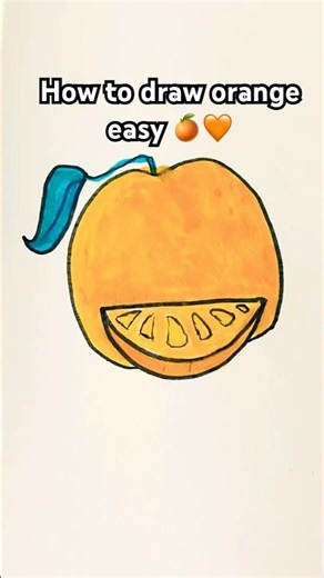 How to draw orange easy 🍊🧡 #shorts #art #orange #easydrawing #shortsfeed #tutorial