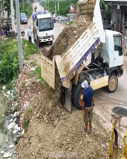 10K views · 115 reactions | The Great Fill: A New Project Rises from a Flooded Landfill. | Bulldozer Pushing | Facebook