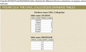 Using the STUDENT and PROFESSOR tables, illustrate the differen... | Filo