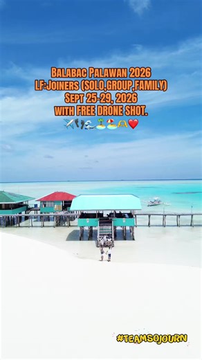 ⛵️BALABAC PALAWAN ESCAPADE 2026 (FREE DRONE SHOT at Onok Island)⛵️ ⛺️ Accepting Joiners for 2026 Schedule : 📆April 2026 : April 10-14, 2026 (Fully Booked) 📅September 2026 : Sept 25-29, 2026 (Last few Slots) ✈️MNL - PPS : Sept 25, 2026 (FRI - 4PM onwards) ✈️PPS - MNL : Sept 29, 2026 (TUE - 8PM onwards) ✅Open for Solo, Group, Barkada, Family 📌Note : Free Lechon for 25-30/pax 💯Limited Slots Only(FirstDP,FirstReserve),💯 🏝️Places to Visit🏝️ : 🌊Candaraman Island 🌊Candaraman Snorkeling Site 🌊