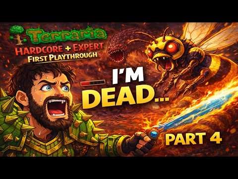 Queen Bee Had Me PANICKING 😱 Terraria Hardcore First Playthrough Part 4