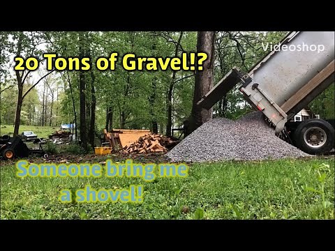20 Tons of gravel being unloaded!