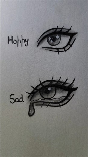 How to draw Happy and sad easy eyes #tutorial #howtodraw #sketch #fyp #shorts #arts