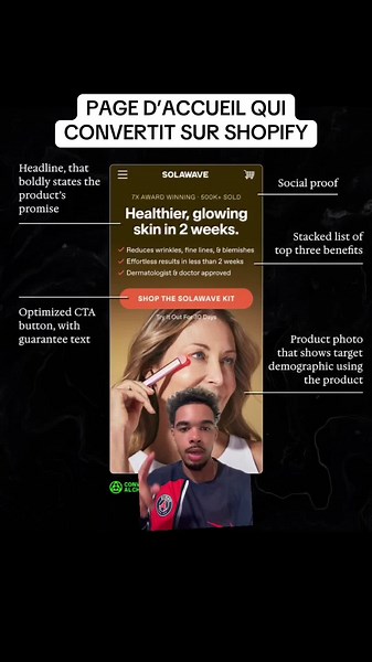 Optimisez votre page d'accueil ecommerce sur Shopify