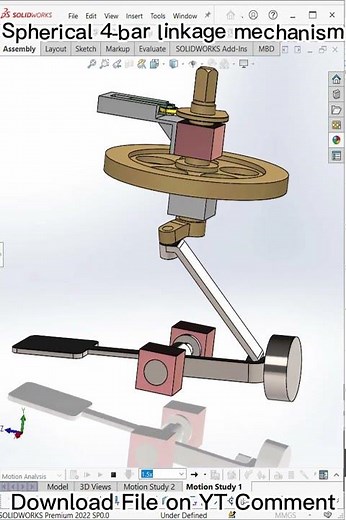 Spherical 4 bar linkage mechanism Animation - Mechanical Animation