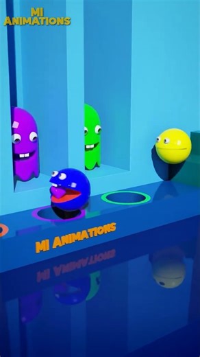 👉 Cute Monsters VS Color Shapes 😱💜💚 | Satisfying 3D Animation | MI Animations #Shorts