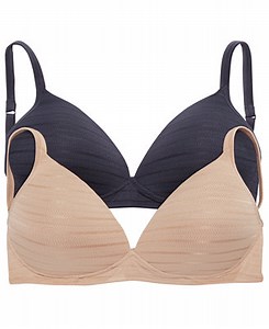 Warner's Jacquard Stripe 2-Pk. Wireless Bra RN1105O  - Macy's