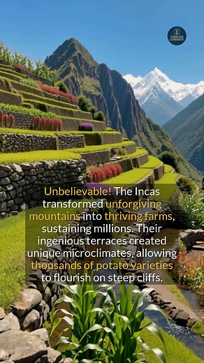 The Incas carved vast agricultural terraces into the Andes mountains, an amazing feat of ancient engineering. #history #ancient #archaeology #didyouknow | Timeless Curiosity