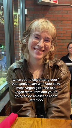 ONE MORE DAY TILL OUR ACTUAL ANNIVERSARY 🥲💌 I love you Sloane Wendy! We ate at Red Lentil and then went to Boxaroo. BEST ESCAPE ROOM EVER! #anniversary #ilovemygf #wlwcouple #veganlesbian #plussize