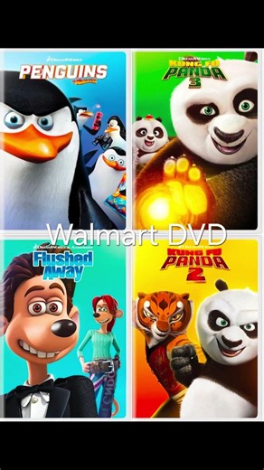 Penguins of madagascar. Kung Fu Panda 3. flushed Away and Kung Fu Panda 2. Walmart DVD