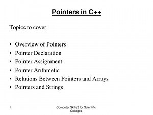 Pointers in C++ - SlideServe