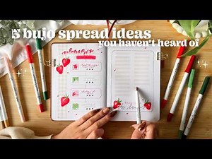 5 easy + fun spread ideas to spice up your bullet journal!! 🍓 bujo inspiration for beginners