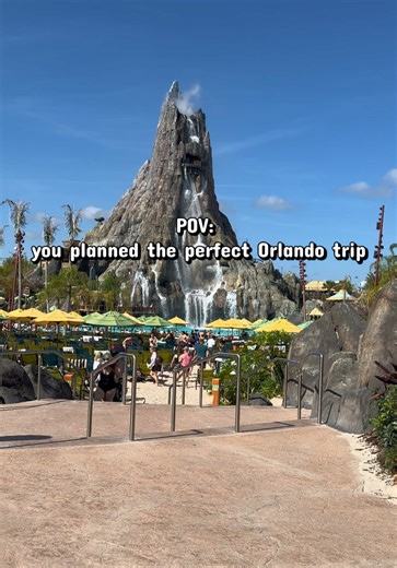 If you’re planning a trip to Orlando… do it like this 👀 We wanted a mix of relaxing and fun—and this combo was honestly perfect. We spent a day at Discovery Cove, and it didn’t even feel real. It’s all-inclusive, so once you’re in, you can actually relax. No rushing, no stress… just floating, snorkeling, and taking in the moment. Swimming with dolphins, seeing stingrays up close, and just slowing down for a day was something we’ll never forget. Then we switched it up and went to Volcano Bay—and