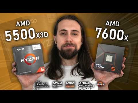 R5 5500X3D vs R5 7600X vs Core U5 250K - Productivity & Gaming Benchmarks (1080P & 1440P)