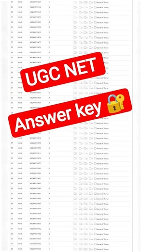 UGC NET Answer key