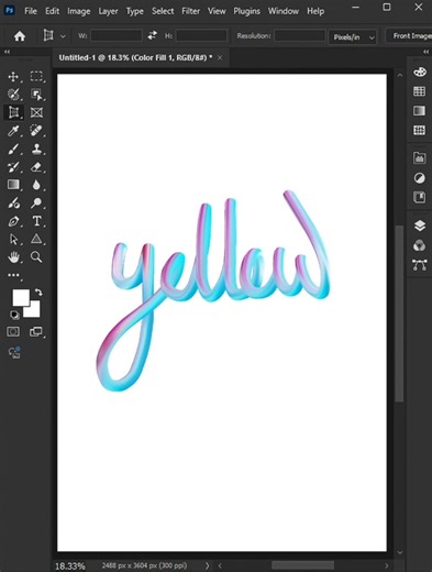 Adobe Photoshop 2026 - Tips for using Mixer Brush Tool make Glossy 3D Text