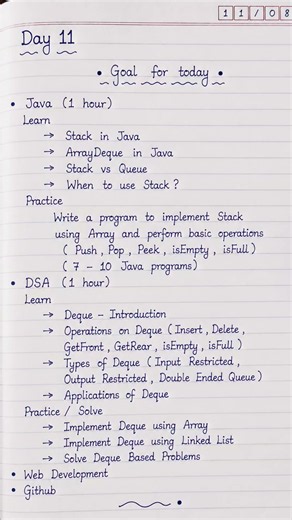 Day 11/100 🚀 | Java Stack + DSA Deque | Coding Journey
