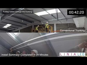 RIDI LINIA vs Conventional Lighting Trunking Timing Comparison.