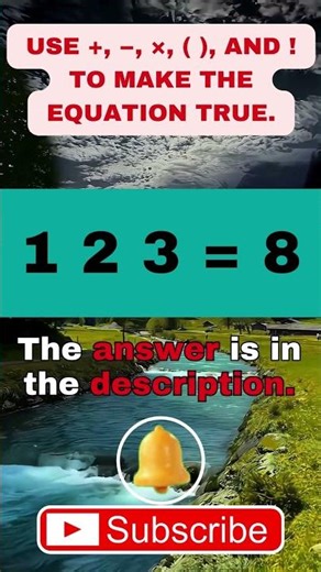 Math Riddle: How to Make 123 = 8. Funny math.