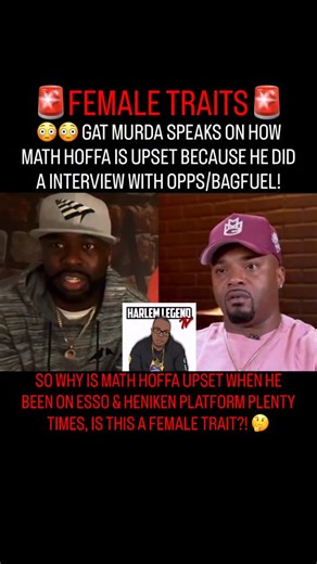 🚨FEMALE TRAITS🚨 😳😳 Gat Murda believes MATH HOFFA is upset because GAT MURDA went over and did an interview with HIS EX CO-HOST ON BAG FUEL ESSO & HENIKEN! Why would MATH HOFFA BE UPSET WHEN HE HAS BEEN ON THERE PLATFORM BEFORE?! #esso #heniken #mathhoffa #gatmurdah #drama | Harlemlegendtv