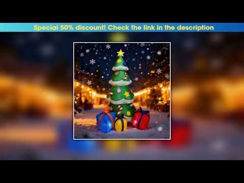 Unboxing Inflatable Christmas Tree Decoration with Gift Box And Snow Light Outdoor Inflatable Chris