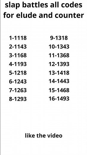 slap battles all codes for elude and counter