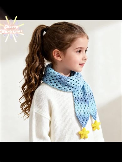 Crochet Starry Children’s Neck Scarf Pattern PDF | Soft Chenille Kids Star Scarf Beginner-friendly - Etsy