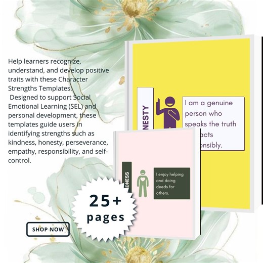 Character Strengths Templates PDF PNG | Positive Psychology Tool | Personal Growth Worksheet | Core Values | Therapy Aid | Instant Download - Etsy