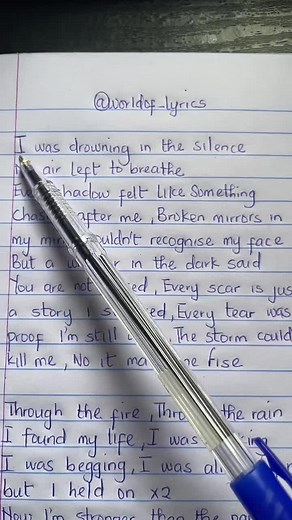 Handwritten Lyrics Country Song — Worldof_lyrics cover