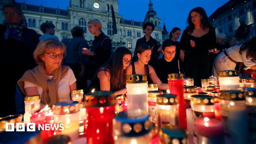 Austrians hold minute of silence and vigil for 10 victims of school shooting