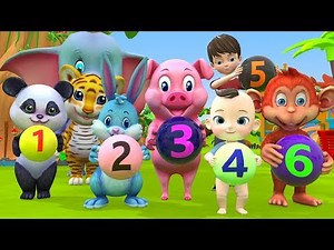 Numbers 123 and Colors To Learn with Color Balls Fun Play For Children Kids & Toddlers