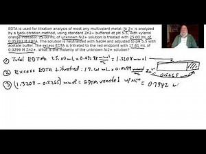 Analytical Chemistry EDTA back titration
