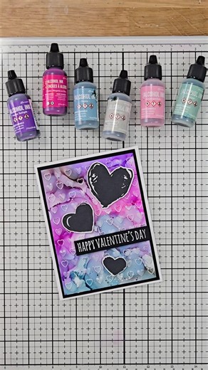 Tim Holtz Alcohol Ink Valentine's Day Card by Kulbir Kirkland