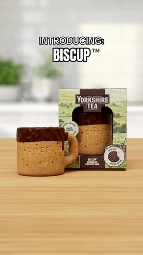 Meet the mug you can eat! This is the new Yorkshire Tea Biscup. A fully* functioning mug made from delicious, crunchy biscuit. Boasting all* the modern features you demand in a drinking vessel, like: - A hole to put tea in - A handle - Sides Available from today in all good supermarkets. *Not legally binding #Biscup