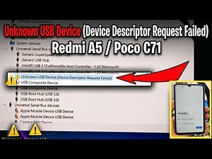 Poco C71 Unknown Usb device Error Solution 2026 || Redmi A5 Unknown Usb device Error Solution 2026