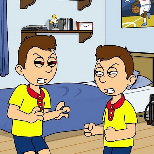 caillou vs caillou's evil clone #goanimate
