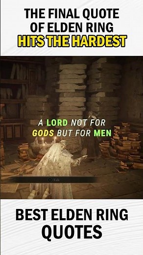 Righteous Tarnished Become Our New Lord. A Lord not for Gods but for Men