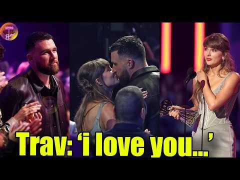 Taylor Swift CRYING over her fiancé Travis Kelce's STANDING OVATION at the iHeartradio Awards