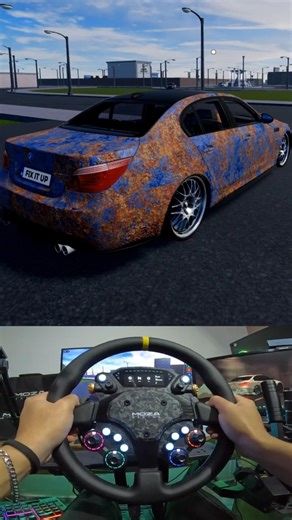 ROBLOX + STEERING WHEEL = MORE FUN #shorts
