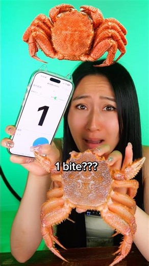Eat hairy 🦀 in __ bites!