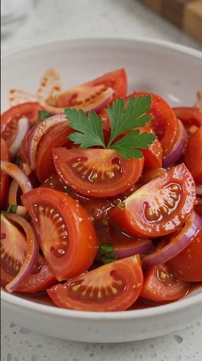 Making Healthy Thick Marinated Tomato Salad 🍅🥗 | Rich Mediterranean Tomato Salad