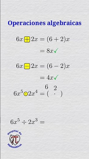 Operaciones algebraicas básicas.