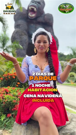 🎄✨ Esta Navidad viví una noche mágica como nunca antes ✨🎄 Este 24 de diciembre de 2025, celebrá la Navidad rodeado de dinosaurios, aventura, adrenalina y naturaleza, todo en un solo lugar. 🦖🎢 En Din Kong Resort Park, te invitamos a disfrutar nuestro Paquete Navideño Especial: 🎁 Dos días de parque una noche de hospedaje por solo 650 Bs por persona. Este paquete incluye: ✔️ Entradas VIP ✔️ Acceso a nuestros juegos extremos ✔️ Desayuno buffet ✔️ 🎄 Cena navideña especial, con: • Hermosa ambien