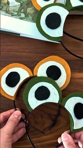 felt frog and toad headband 🐸 #easycraft #kidcrafts #feltcrafts