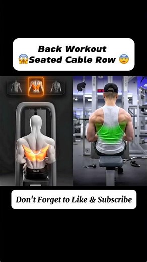 💢Back workout / seated cable row 💢 #youtubeshorts #gymlife #motivation #backworkout