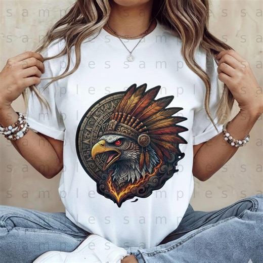 Eagle Chief Digital Art, Aztec Calendar Print, Native American Headdress Download, High Resolution Image, Personal Use - Etsy UK